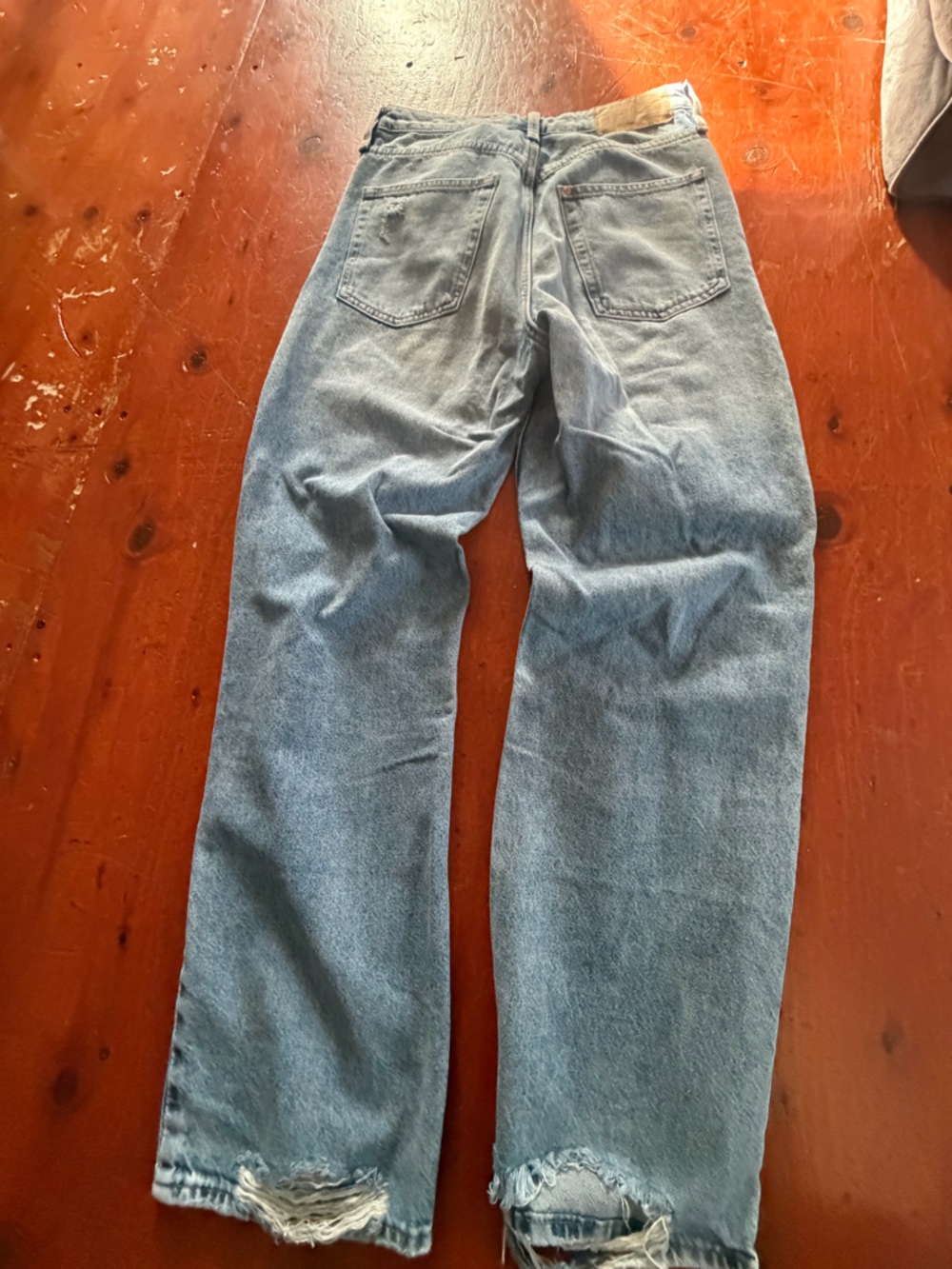 H&M Light Blue High Rise Ripped Jeans - Picture 2 of 3